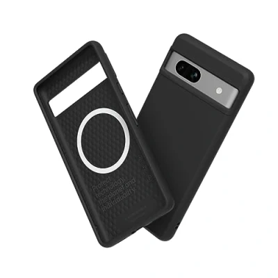 Abbildung von RhinoShield Case kompatibel mit [Pixel 7a] SolidSuit MagSafe Stoßdämpfende &amp; schlanke Schutzhülle Premium Finish 3.5 Meter Fallschutz Schwarz