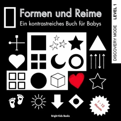 Abbildung von Formen und Reime: Ein kontrastreiches Buch für Babys zur Förderung der visuellen auditiven Entwicklung