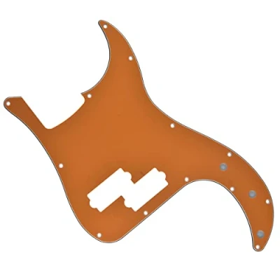 Abbildung von Dopro Präzisions Bass Schlagbrett, 13 Löcher, PB P Basskratzplatte für USA/Mexikanische FD Bass, Orange, 3 lagig
