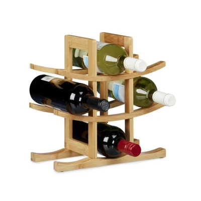 Abbildung von relaxdays Weinregal Bambus 9 Flaschen