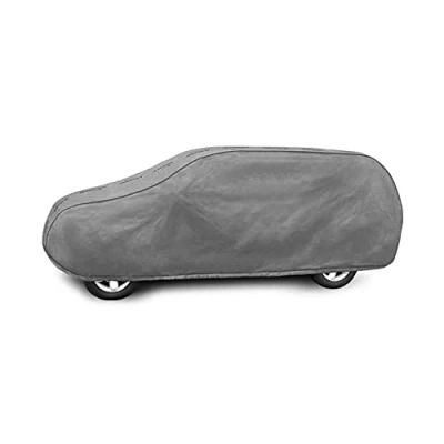 Abbildung von Autoabdeckung Wasserfest &amp; Extrastark Vollgarage Autoplane Abdeckplane gegen Regen Schnee Wind UV Strahlung Laub und anderen Schmutz Autogarage Grau, XL Pick Up Hardtop L: 490 530cm / H: 150 160cm