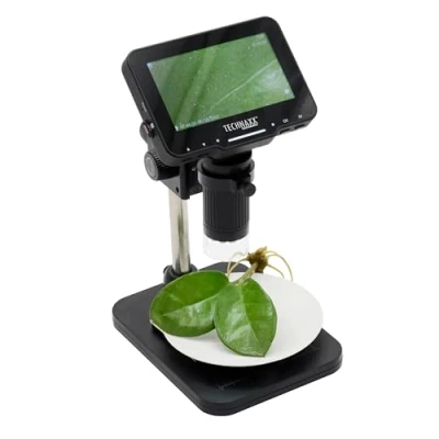 Abbildung von Technaxx Digitalmikroskop Pro TX 277 50 fache Vergrößerung, 4,3 Zoll IPS Display, Verstellbarer Winkel &amp; Halterung, 8 LED Beleuchtung, Foto /Videoaufnahme, MicroSD PC Konnektivität