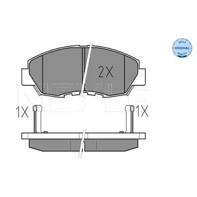 Abbildung von MEYLE 025 214 9918/W Bremsbelagsatz ORIGINAL Quality Vorderachse mit akustischer Verschleißwarnung Anti Quietsch Blech HONDA: CIVIC 8 Hatchback