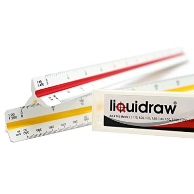 Abbildung von Liquidraw T4 Lineal, dreieckig, 30 cm, Weiß