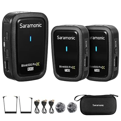 Abbildung von Saramonic Upgraded Blink500 Pro 2,4 GHz Dual Channel Wireless Lavalier Mikrofon für DSLR Video Kamera Android iPhone Tablet PC Computer Recording Facebook YouTube Podcast Vlog Interview (B2)