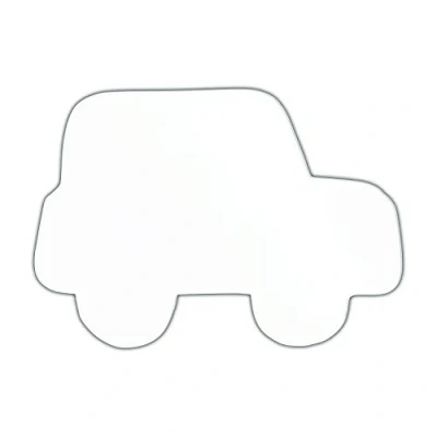 Abbildung von Décopatch AC448O Auto Silhouette M aus Pappmaché, 2,5 x 20,5 14,5 cm, zum Verzieren, perfekt für Ihre Wohndeko, weiß