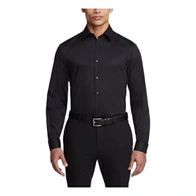 Abbildung von Van Heusen Herren Slim Fit Flex Kragen Stretch Solid Klassisches Hemd, Schwarz, 41 cm Hals 86 89 Ärmel