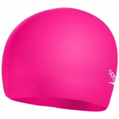 Abbildung von Speedo Junior Plain Moulded Silicone Swimming Cap Dry Hair Kids Swim, Pink/Pink, One Size