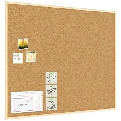 Abbildung von ALLboards Pinnwand mit Naturholzrahmen 120x100cm Korktafel Korkwand Kork