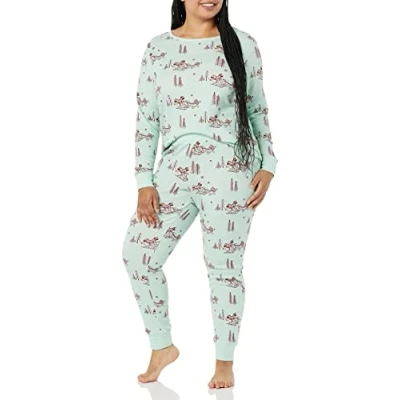 Abbildung von Amazon Essentials Disney Marvel Star Wars Damen Eng anliegende Baumwoll Schlafanzüge, Mickey Winter Womens Snug fit, XL