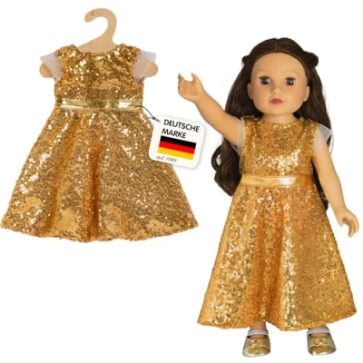 Abbildung von Puppenkleid &quot;Goldstar&quot;, Gr. 28 35 cm