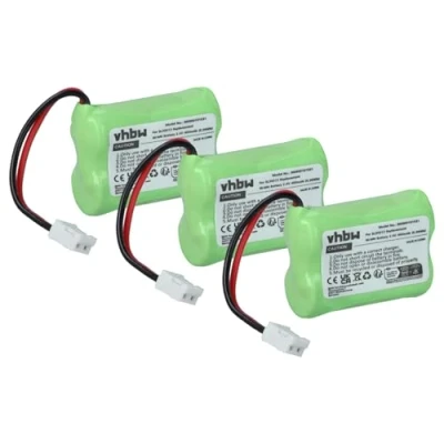 Abbildung von vhbw 3X Akku kompatibel mit Audioline DECT 7500, 7500 Micro, 7501, 7800, 7800B, 7801 schnurlos Festnetz Telefon (400mAh, 2,4V, NiMH)