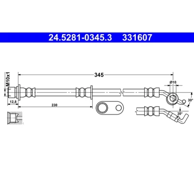 Abbildung von ATE 24.5281 0345.3 Bremsschläuche 345 M10x1 TOYOTA: Avensis III Station Wagon, Limousine, Auris Kombi