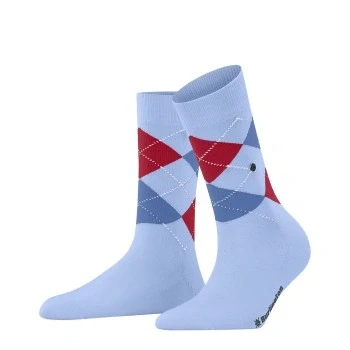 Abbildung von Burlington Damen Socken Covent Garden W So Baumwolle gemustert 1 Paar, Blau Sky 6256, 36 41