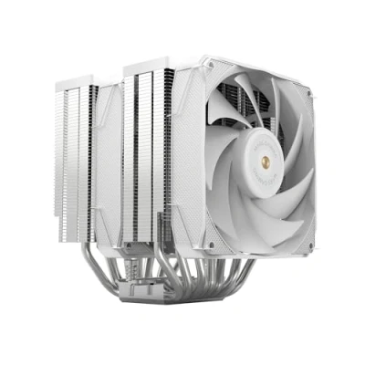 Abbildung von Mars Gaming MCPU XU9, CPU Kühler Doppelturm, TDP 400W, 2X Hybridflügel Lüfter und Hyperbalanciertes Kupfer FDB Lager, 9 Heatpipes mit BPH Ultra Technologie, Universeller Multisocket, Weiß