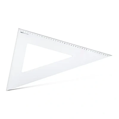 Abbildung von Aristo AR6042 Dreieck 60 (lange Kathete 420mm, Hypotenuse 485mm, abriebfeste Tiefprägung der Teilung, Plexiglas) transparent