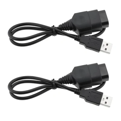 Abbildung von VGOL 2PCS PC USB Adapterkabel Gamecontroller Adapter Konverter Kompatibel mit Xbox Gen.1 Controller Schwarz