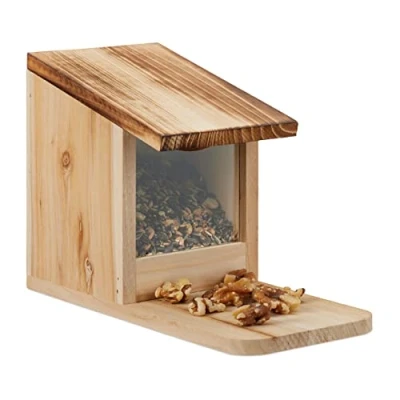 Abbildung von relaxdays Eichhörnchenkobel Eichhörnchen Futterhaus aus Holz