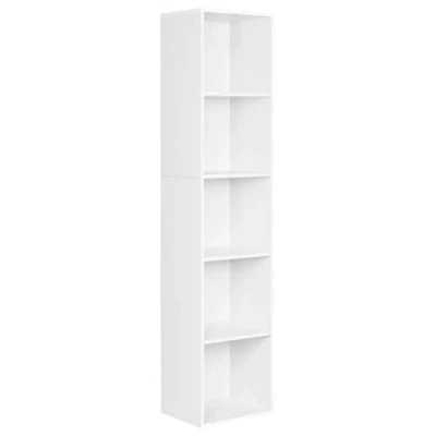 Abbildung von Woltu Bücherregal, Set 1 tlg., Raumteiler Aktenschrank, MDF, 5 Fächer, Weiß