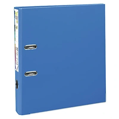 Abbildung von Exacompta 53142E Premium PP Ordner Prem&#039;Touch. 5 cm schmal DIN A4 Kunststoffbezug außen Papierbezug innen Rückenschild austauschbar Ringordner Aktenordner Briefordner Plastikordner blau