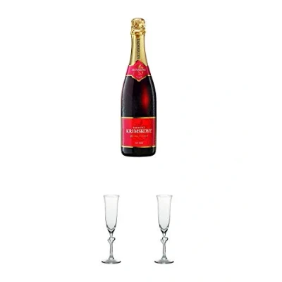 Abbildung von Krimskoye ROT mild Krimsekt Ukraine 0,75 Liter + Stölzle L&#039;Amour Sektkelch satiniertes Herz 3885207