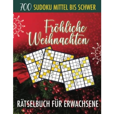 Abbildung von Frohe Weihnachten Rätselbuch für Erwachsene 700 Sudoku Mittel bis Schwer: Geschenke Frauen und Manner, Senioren Teenager Kleinigkeiten Weihnachtsgeschenke