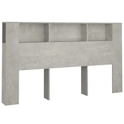 Abbildung von vidaXL Bett Kopfteil mit Ablagen Regal Wand Bücherregal Betthaupt Bettkopfteil Schlafzimmer Betongrau 180x18,5x104,5cm
