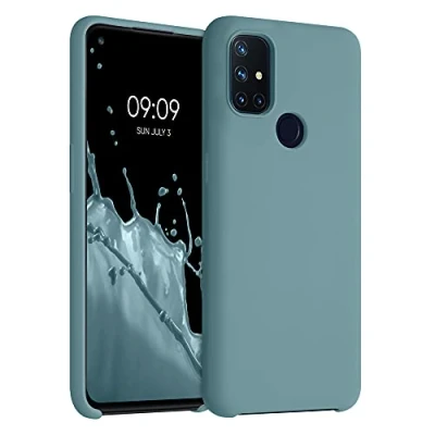 Abbildung von kwmobile Hülle kompatibel mit OnePlus Nord N10 5G Silikon Handy Case Handyhülle weiche Oberfläche kabelloses Laden Arctic Night