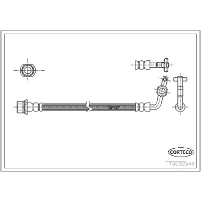 Abbildung von CORTECO 19032946 Bremsschläuche 305 TOYOTA: Land Cruiser 80, 100