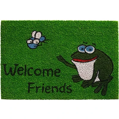 Abbildung von Fußmatte Kokosmatte Welcome Spruch Frosch als aussen Sauberlaufmatte, matches21 HOME &amp; HOBBY, rechteckig, Höhe: 15 mm, Rutschfeste Kokos Türmatte Outdoor Schmutzfangmatte 40x60 cm