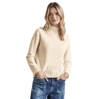 Abbildung von Street One Stehkragen Strickpullover, Damen, Größe: 34, Weiß