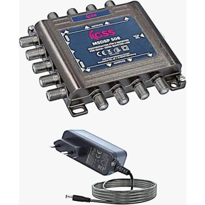 Abbildung von GSS 5/8 Multischalter mit Netzteil 8 Teilnehmer 1 Satellit Matrix, Multiswitch für Satellitenschüssel, Digital HDTV 4K 8K TV, Fernseher, Sat Anlage, Receiver Verteiler, Schalter (MSDSP 508)
