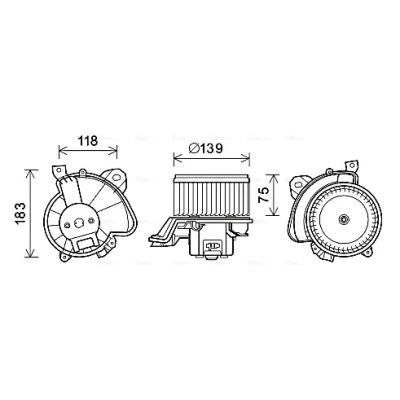 Abbildung von PRASCO FT8431 Elektromotor, Innenraumgebläse 12 OPEL: Corsa D Schrägheck