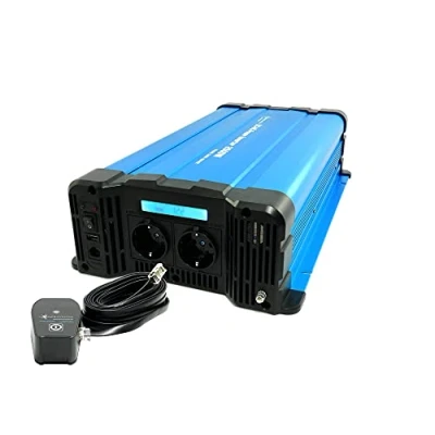 Abbildung von SOLARTRONICS Spannungswandler FS2500D 12v 2500 Watt mit Display Wechselrichter auf 230v Reiner Sinus LiFePO4/Lithium, Blei , Gel oder AGM Batterie kompatibel USB Fernbedienung