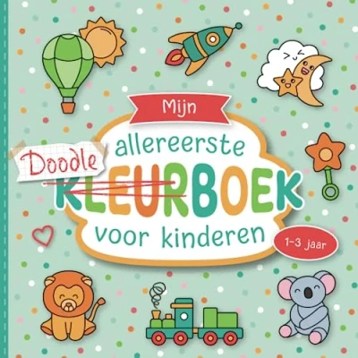 Abbildung von Kleurboek vanaf 1 jaar: Prachtig vormgegeven doodle boek voor peuters jaar Eerste inkleurboek met grote plaatjes om in te kleuren Bevordert de creativiteit en motoriek