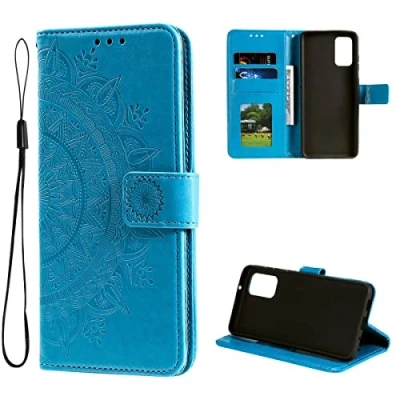 Abbildung von CoverKingz Handy Cover kompatibel mit Samsung Galaxy A33 5G Handyschutz Kartenfach Klapphülle Bookcase Hülle aufklappbar Motiv Mandala Blau
