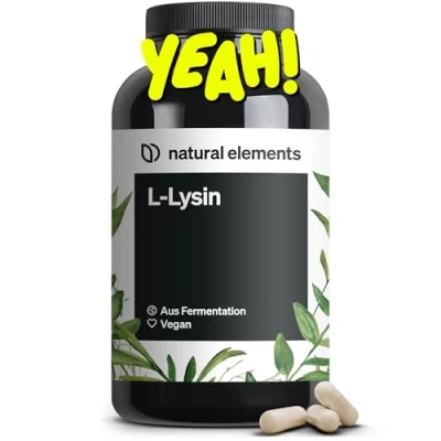 Abbildung von L Lysin 365 Kapseln 800mg pures Aus 1000mg HCl/Tag pflanzlicher Fermentation ohne Gentechnik vegan, optimal dosiert, unnötige Zusätze St
