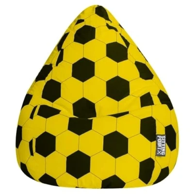 Abbildung von Sitting Point Sitzsack Fußball FANKURVE XL in gelb schwarz, ca. 220L