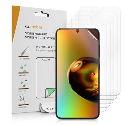 Abbildung von kwmobile 6X Displayschutzfolie kompatibel mit Samsung Galaxy S25 Folie klare Schutzfolien Set in transparent