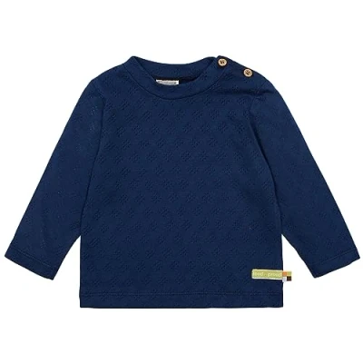 Abbildung von loud + proud Unisex Kinder Jacquard Strick, GOTS Zertifiziert Shirt, Ultramarine, 62 68 EU