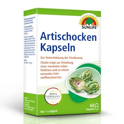 Abbildung von SUNLIFE SUNLIFE® Artischocken Kapseln 60 Stk Verdauung Verdauungsförderung 1 x täglich eine Kapsel mit ausreichend Flüssigkeit schlucken