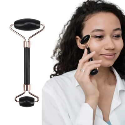 Abbildung von Sincero Salon Schwarzer Obsidian Gesicht Massagegerät Jade Roller Anti Falten Gesichtsmassagegerät Sofortiges Gesichtslifting Gegen Face Massager