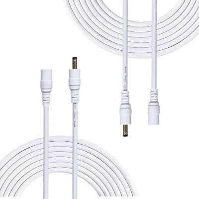 Abbildung von Liwinting 2pcs 5m/16.4Feet DC Verlängerungskabel 3.5mm x 1.35mm Mann zum Weiblichen Anschlusskabel Verbinderkabel Verteiler Hohlsteckerbuchse, Energien Adapter, Drahtlose IP Kamera Weiß