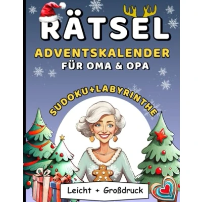 Abbildung von Rätsel Adventskalender für Oma &amp; Opa: Rätselkalender Senioren mit Labyrinthe und Sudoku