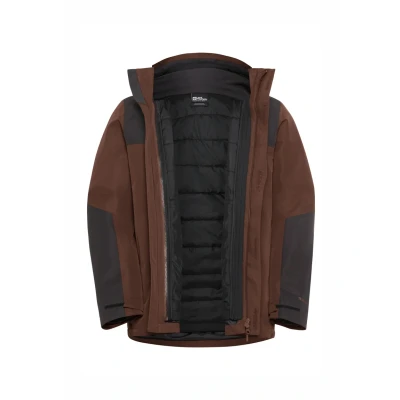 Abbildung von Jack Wolfskin Jasper 3IN1 Regenjacke / wasserabweisende Jacke, Herren, Größe: Large, Hot choc