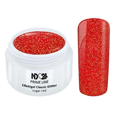 Abbildung von Prime Line Uv Led Gel Glitter Sugar Red Glitzer Farbgel Effekt Rot Made in Germany 5ml