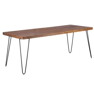 Abbildung von FINEBUY Esstisch SuVa2452_1 (Sheesham Massivholz 120x80x76 cm Esszimmertisch), Küchentisch Esszimmer Modern, Haarnadelbeine