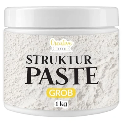 Abbildung von Creative Deco Malpaste Strukturpaste 1 kg Weiße Spachtelmasse für Acrylmalerei Modellierpaste