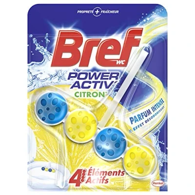 Abbildung von Bref Power Activ WC Reiniger, Zitronenduft, 50 g, 5er Pack (5 x g)