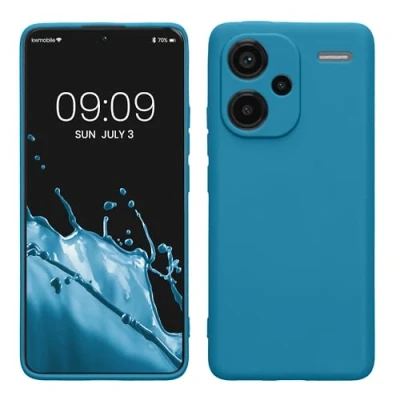 Abbildung von kwmobile Handyhülle kompatibel mit Xiaomi Redmi Note 13 Pro+ 5G / Pro Plus Hülle Handy Case aus weichem Silikon in Karibikblau